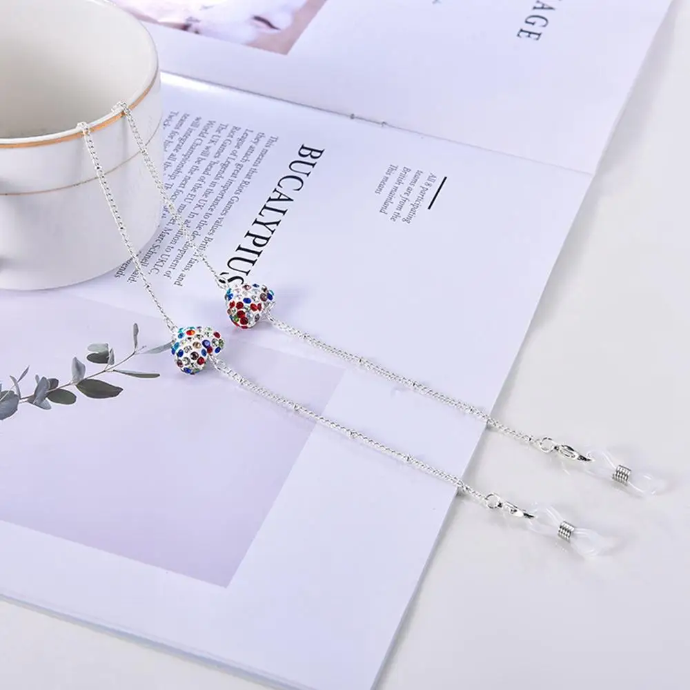 

1Pc Trendy Crystal Anti-lost Glasses Chains Shimmer Metal Sunglasses Eyewears Cord Holder Mask Hanging Chain