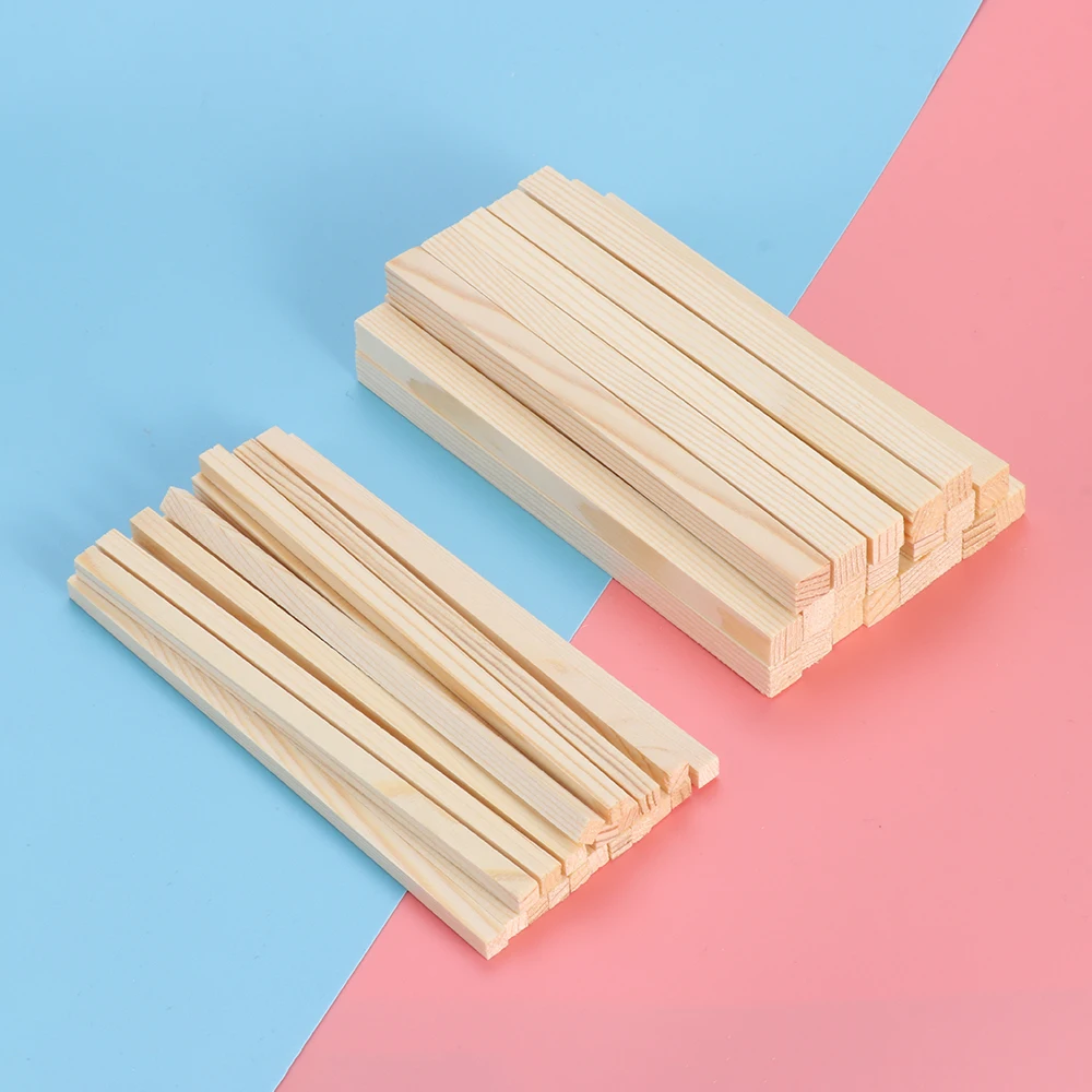 

10/50pcs 150mm Balsa Wood Stick Unfinished Woodcraft Square Wooden Stick for DIY Crafts Building Model Woodworking 2021 New