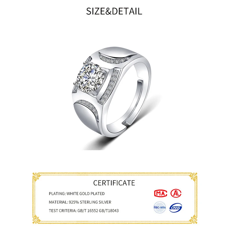 Кольцо женское из серебра 925 пробы с фианитом 3 карата | Украшения и аксессуары