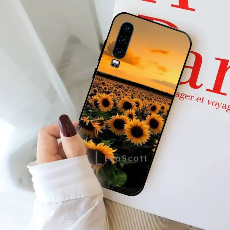 

Yellow sunflower flower Phone Case For Huawei Y5 Y6 II Y7 Y9 PRIME 2018 2019 NOVA3E P20 PRO P10 Honor 10