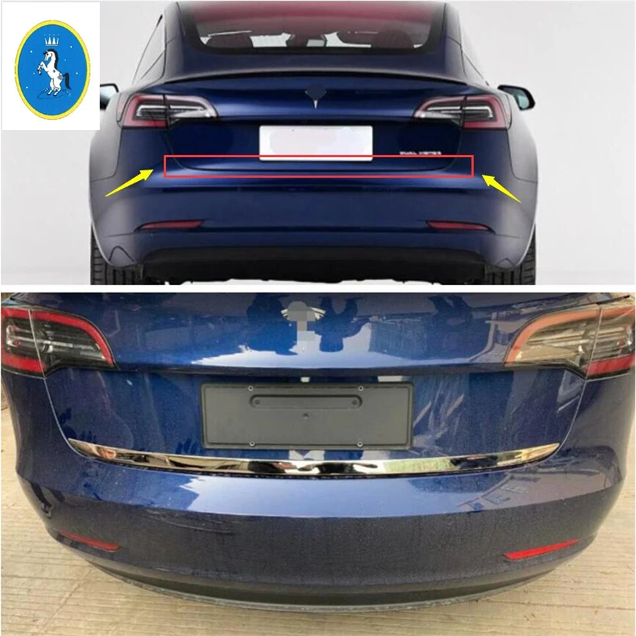 Yimaautotrims авто аксессуар задняя Задняя Крышка багажника и верхняя задняя дверь Накладка для Tesla модель 3