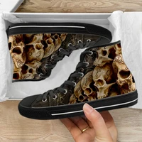 instantarts classic high top canvas shoes for mens punk skull brand design casual light vulcanized sneakers zapatillas hombre