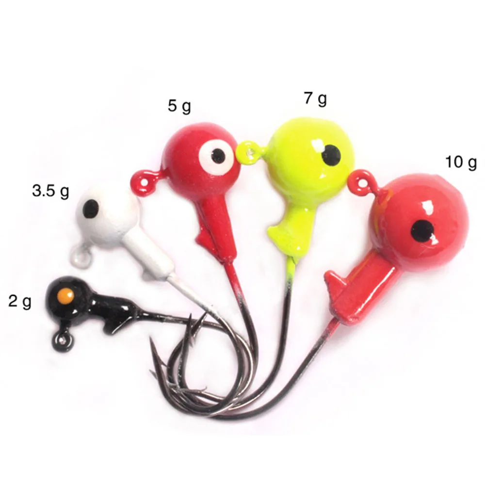 5 шт./компл. свинцовый крючок для рыбалки разноцветные Jig Head приманки рыболовный с