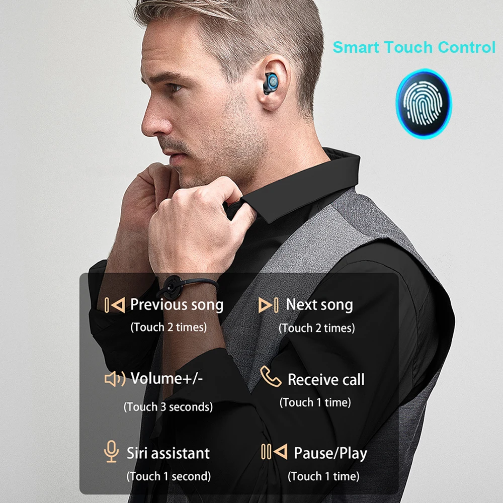TWS-стереонаушники с зарядным футляром и поддержкой Bluetooth 5 0 2200 мА · ч | Электроника