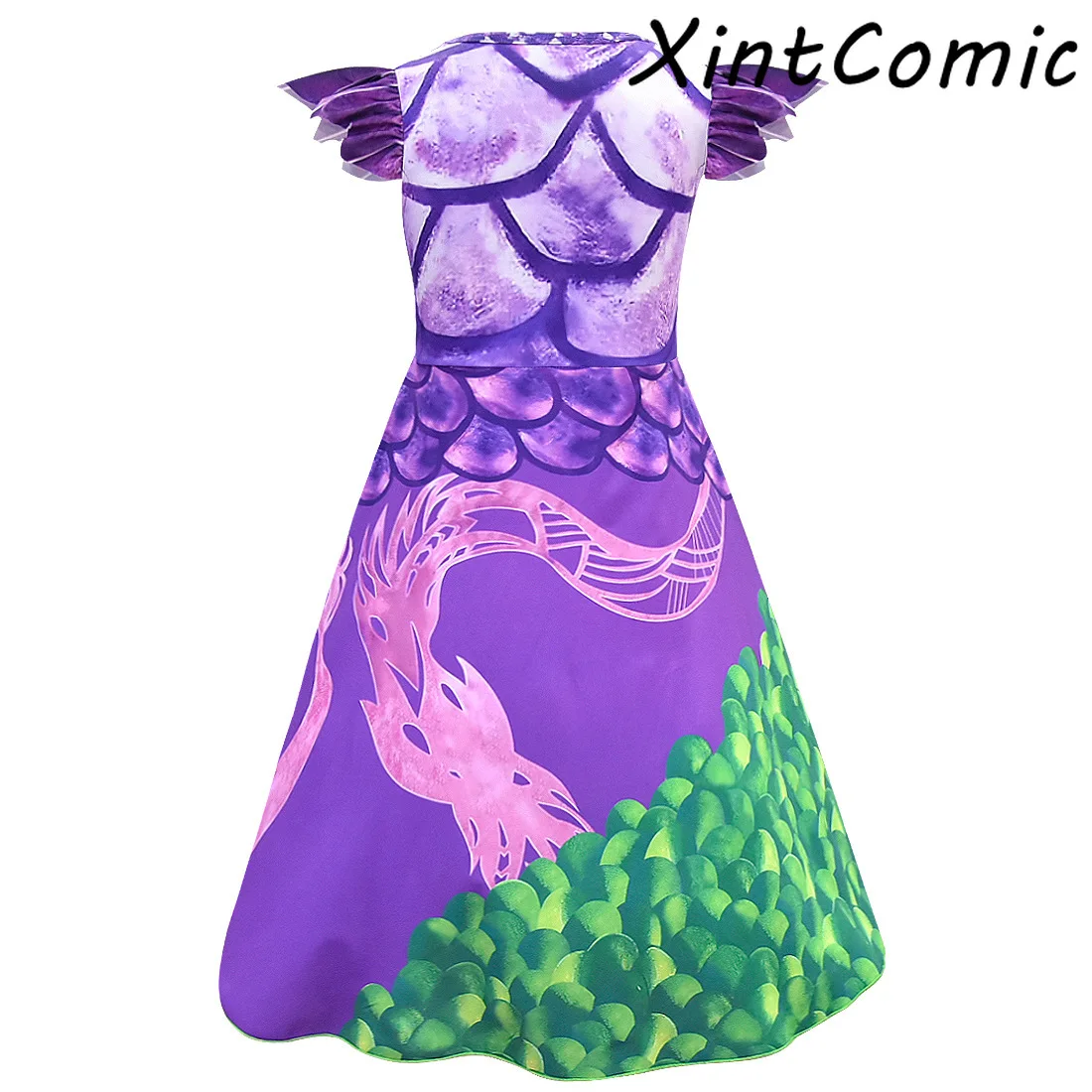 Изображением героев фильма наследники 3 Иви платье Косплэй Костюм для детей