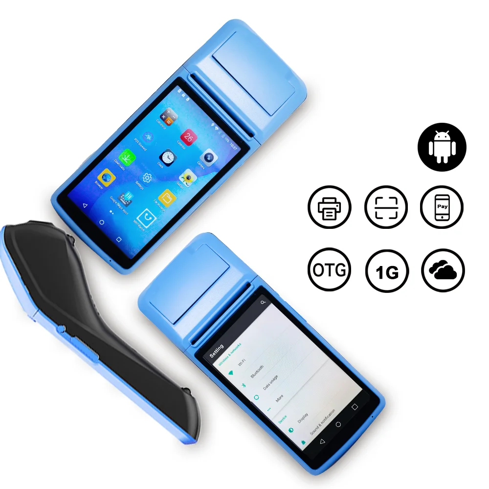 Портативный Android 8.1 телефон с Bluetooth термочековый принтер 3G WiFi мобильный заказ POS PDA