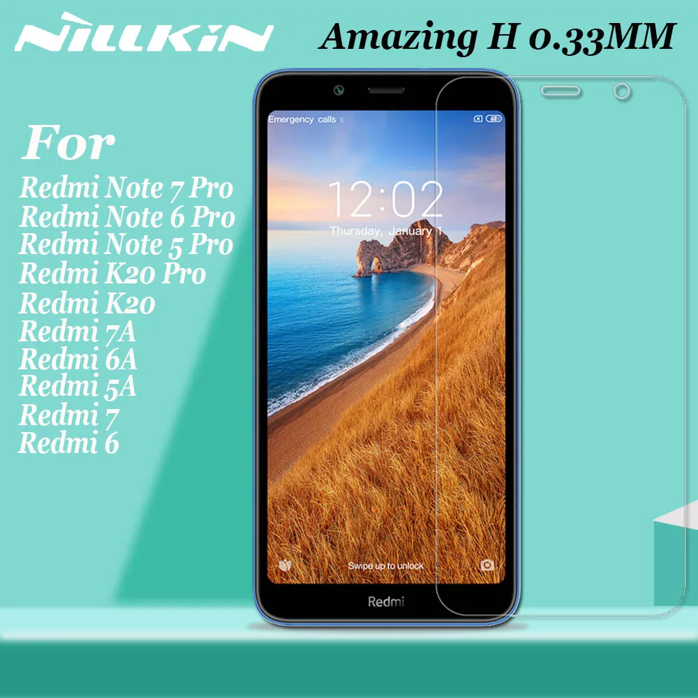 Закаленное стекло Nillkin 9H для Xiaomi Redmi Note 8T/8/7 Pro Защитное экрана прозрачное 8A/8/7A/7/5A/K20