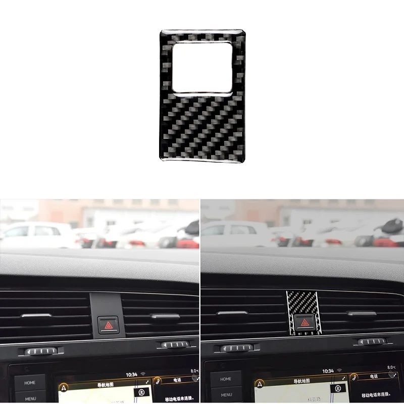 

Наклейка на рамку аварийной кнопки, подходит для VW Golf 7 GTI R GTE GTD Mk7 2013-2017, крышка переключателя предупредительной лампы из углеродного волокна, накладка