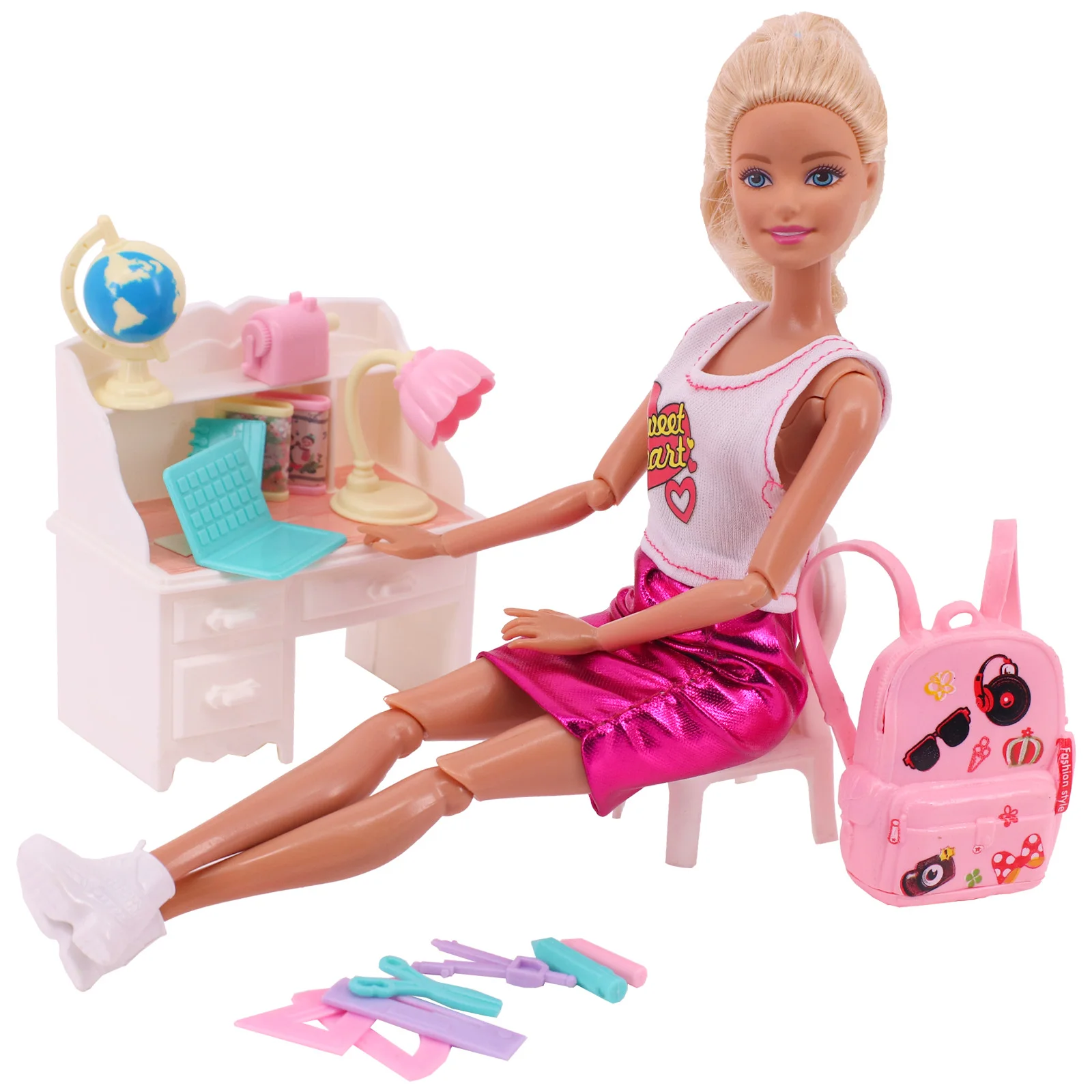 Набор аксессуаров для кукол вечернего платья для 11,5-дюймовых Барби, 30 см Блайт и 1/6 BJD игрушек для школы и учебной мебели.