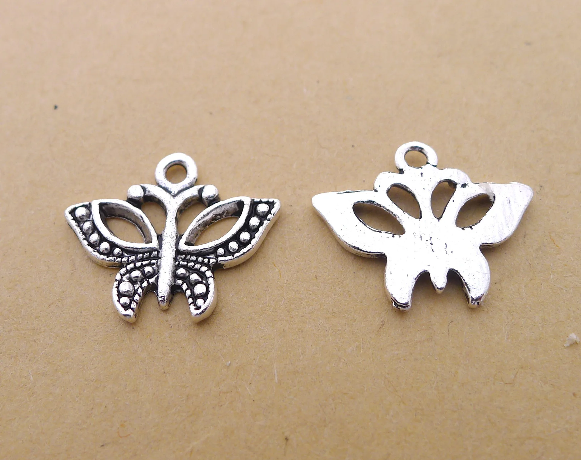 

Charm for making jewelry 10pcs 16x20mm antique silver color Butterfly charms