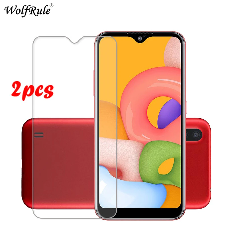 2 piezas de Protector de pantalla para Samsung Galaxy A01 vidrio templado de pantalla para Samsung A01 vidrio Protector para Samsung A01 5,7''-0