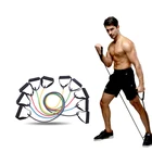 Эспандер для фитнеса, 5 уровней, с рукояткой, для занятий йогой, фитнесом, для кроссфита, силовых тренировок дома