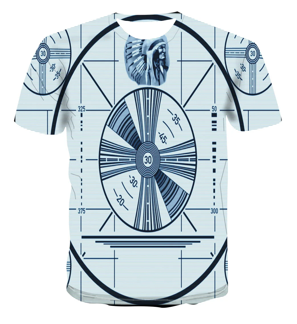 

2021 fashion new lovers T-shirt geometry 3D digital printing short sleeve