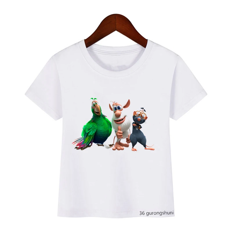 New arrival 2021 Animation for cartoon print kids t-shirt summer white short-sleeved funny boy/girl t shirt tops drop shippin