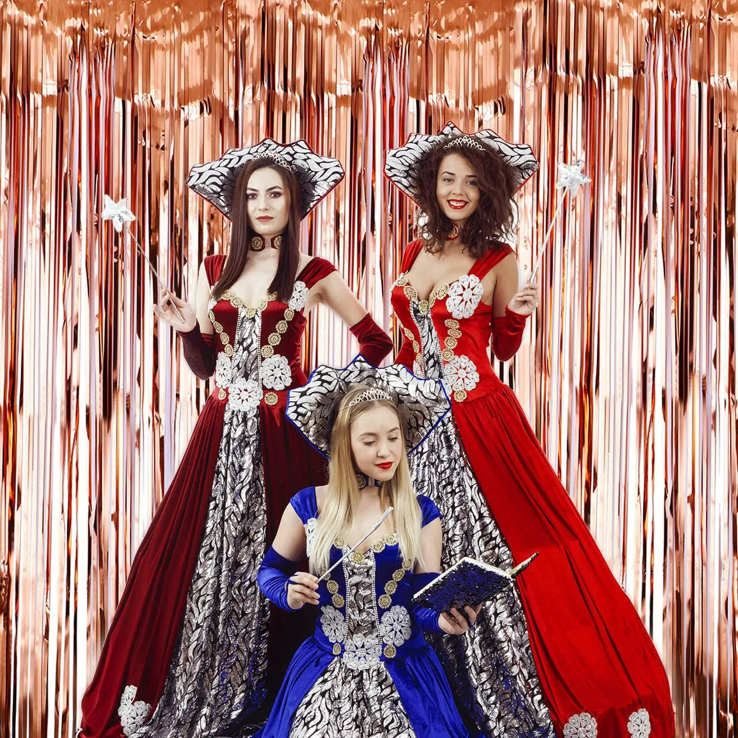 Новогодние вечерние украшения набор алюминиевой фольги кисточка занавес для