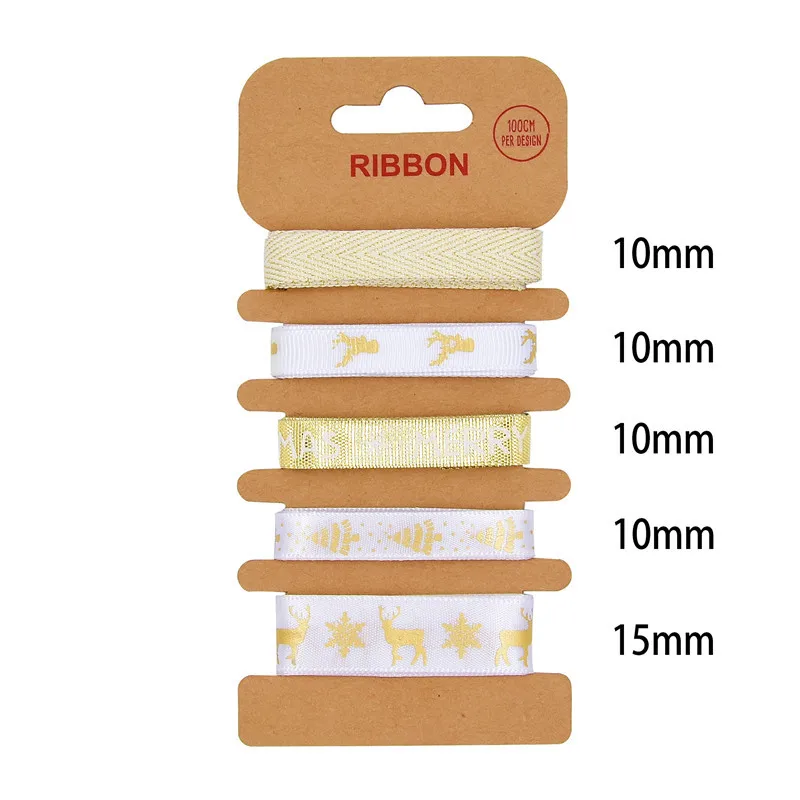 2 15 мм модный смешанный стиль Grosgrain ленты Набор сделай сам рождественские