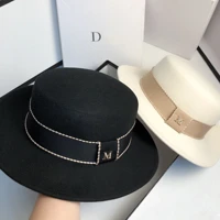 autumn and winter new french small fragrance 100 wool hat ribbon noble banquet hat socialite hat high quality ladies hat