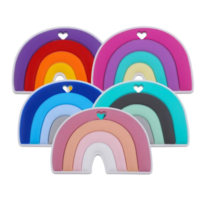 

1PC New Rainbow Baby Teether BPA-Free Baby Silicone Dummy Pacifier for Food Grade Infant Nursing Teether Toy Accessories