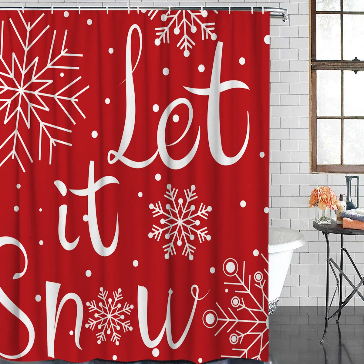 Рождественских снежинок Let It Snow душ Шторы Веселый Рождество Ванная комната