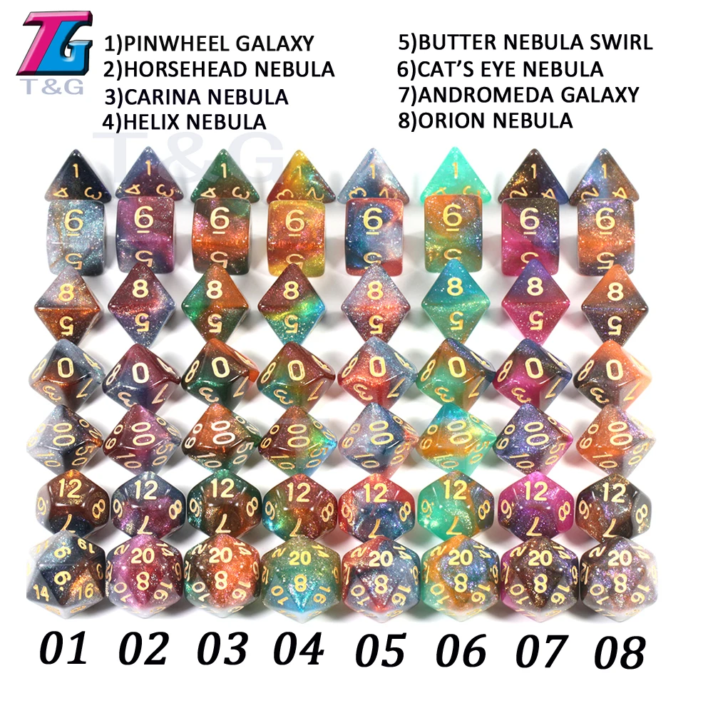 8 тем космическая галактика концепт кости 7 шт. ролевые игры настольные