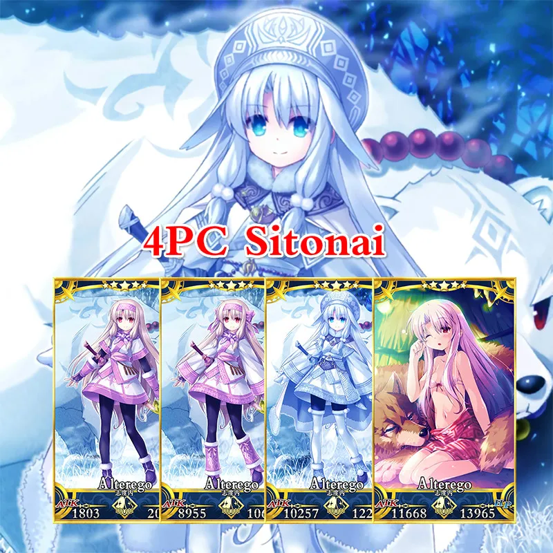 4pcs Sitonai Fate/Grand Order FGO Игрушки Хобби Коллекционные игры Коллекция аниме-открытки - Цвет: 4pcs Sitonai