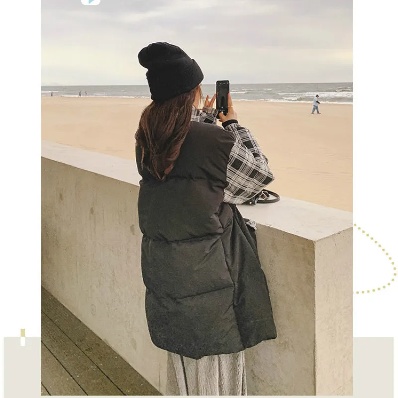 

Autumn and winter new style retro fashion temperament black cotton dress Korean zipper BF wind cotton dress female tide