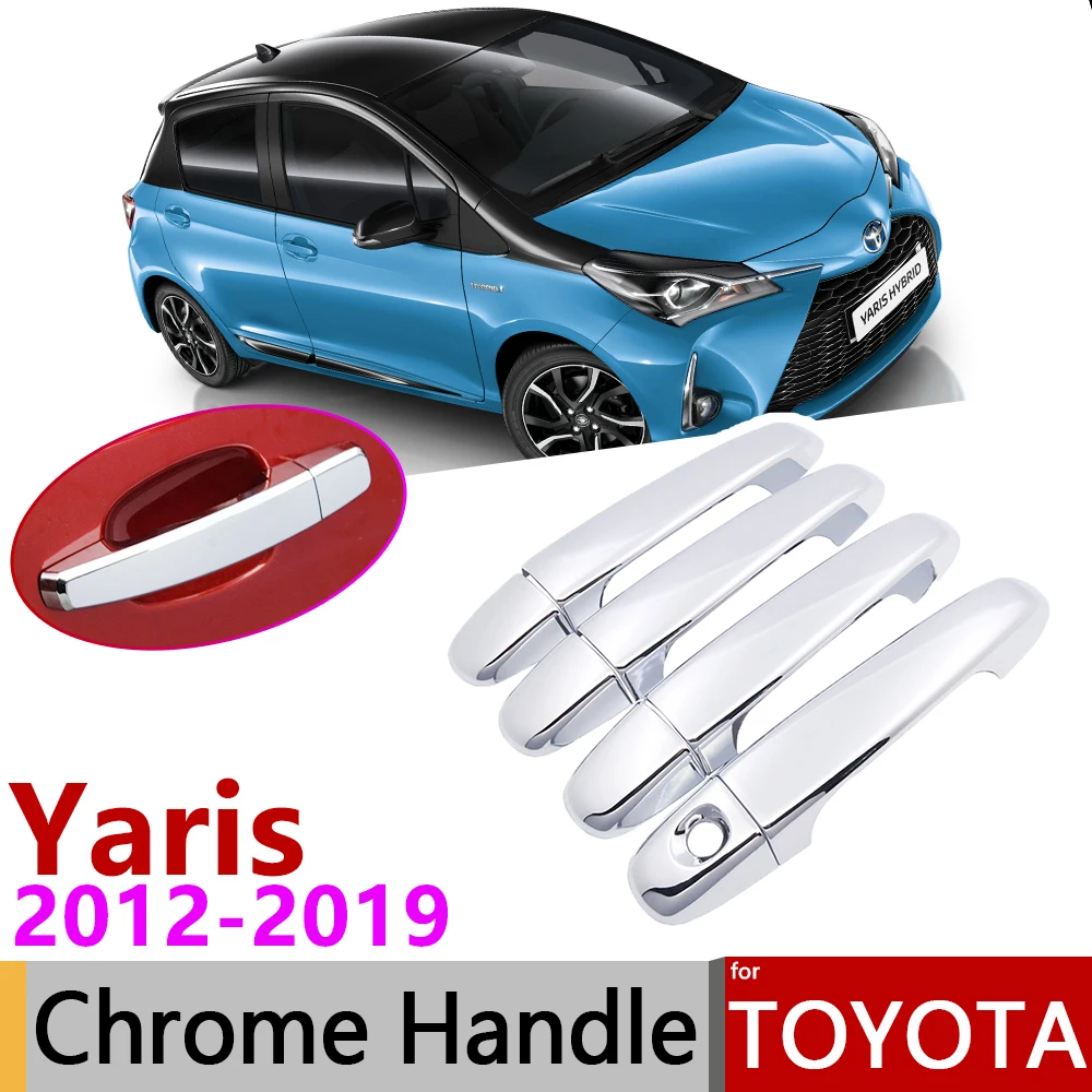 Хромированная накладка на дверную ручку для Toyota Yaris XP130 Vitz 2012 ~ 2019 автомобильные