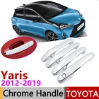 Хромированная накладка на дверную ручку для Toyota Yaris XP130 Vitz 2012  2019, автомобильные аксессуары, наклейки, набор отделки 2013 2014 2015 2016 2017
