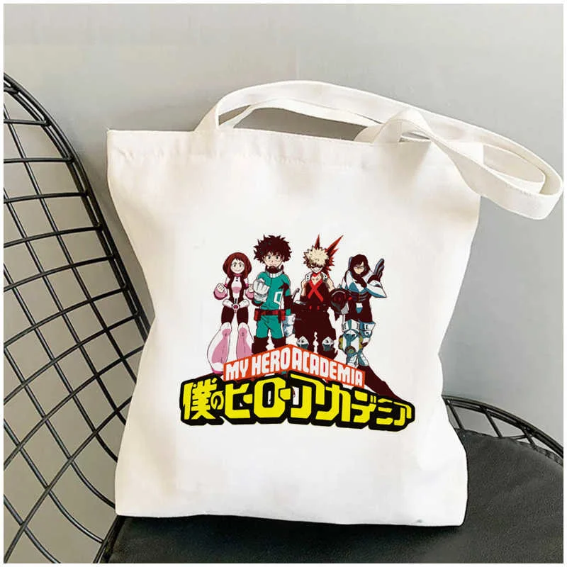 

My Hero Academia shopping bag bolsas de tela canvas bolsa bolso shopper eco bag sac cabas jute reusable woven cabas