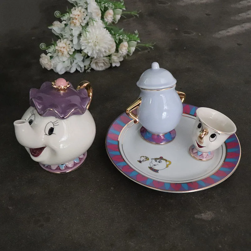 Набор из мультяшного чайника и чашки Красавица Чудовище | Дом сад