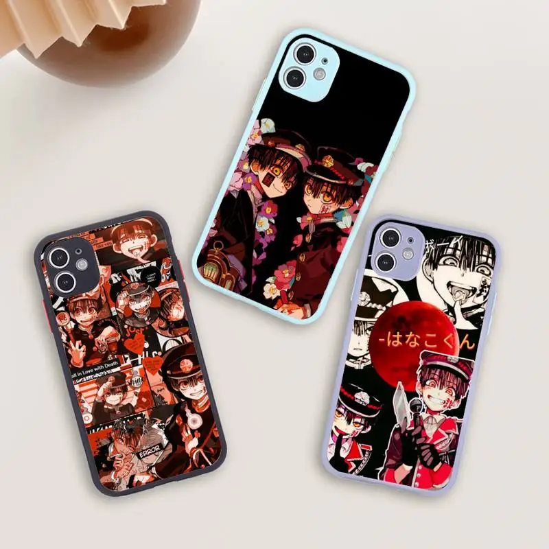 

Anime Hanako kun Yugi Phone Case For iPhone 12 11 Mini Pro XR XS Max 7 8 Plus X Matte transparent blue Back Cover