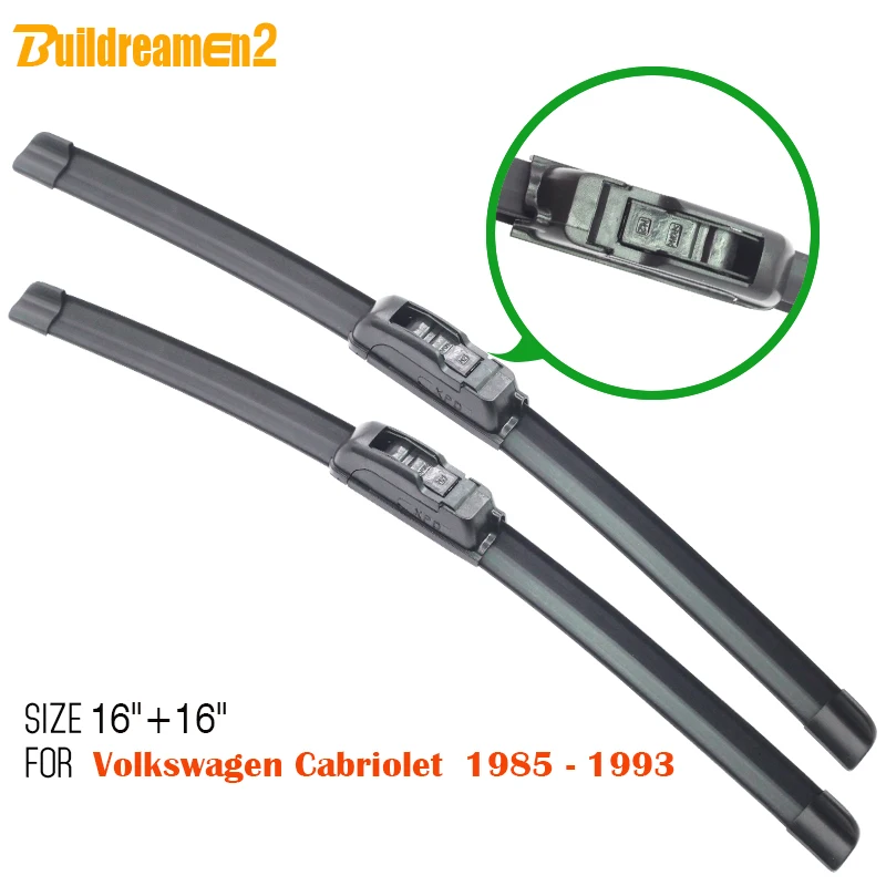 Buildreamen2 автомобильный мягкий резиновый стеклоочиститель 2 шт. для Volkswagen Cabriolet 1985