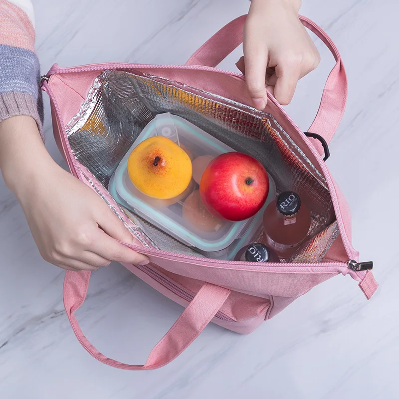 

Portable Lunch Bag New Thermal Insulated Lunch Box Tote Cooler Handbag Bento Pouch Dinner Container School Food Storage Bags