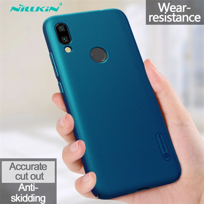 Для Xiaomi Redmi 7 чехол Nillkin чехол для телефона Высокое качество Супер Матовый Щит Жесткий PC задняя крышка для Redmi Y3 подарок держатель телефона - Цвет: Peacock blue