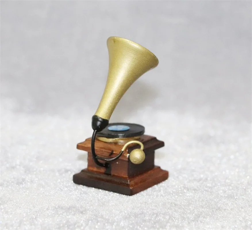 

1:12 Diy Dollhouse Furniture Handmade Miniature Model Art Accessories Retro Record Player