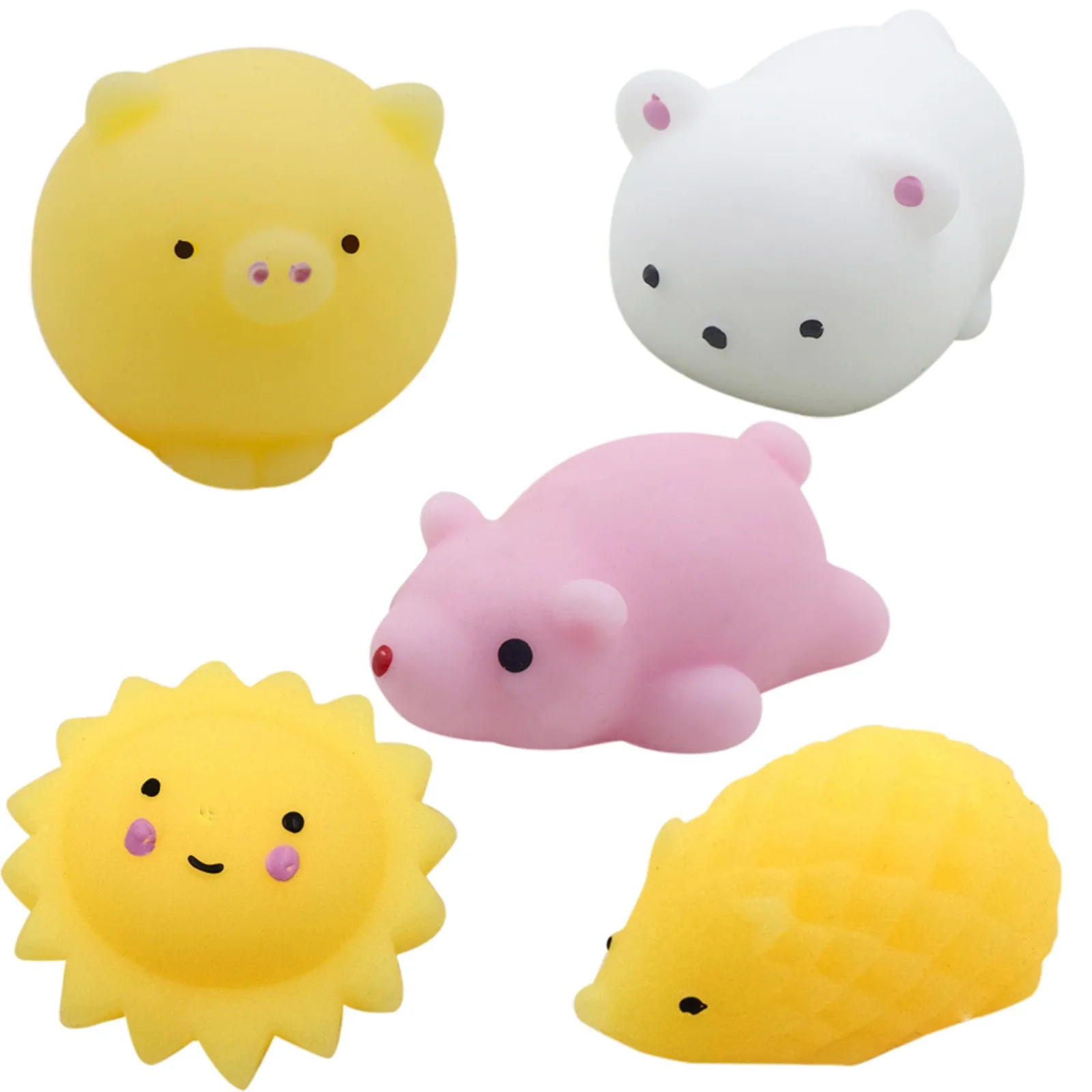

5pack Hand Fidget Toys Mochi Kawaii Cute Animal Toys Stress Ball Stress Relief Set Slow Rising Hand Fidget Toys For Kids Adults