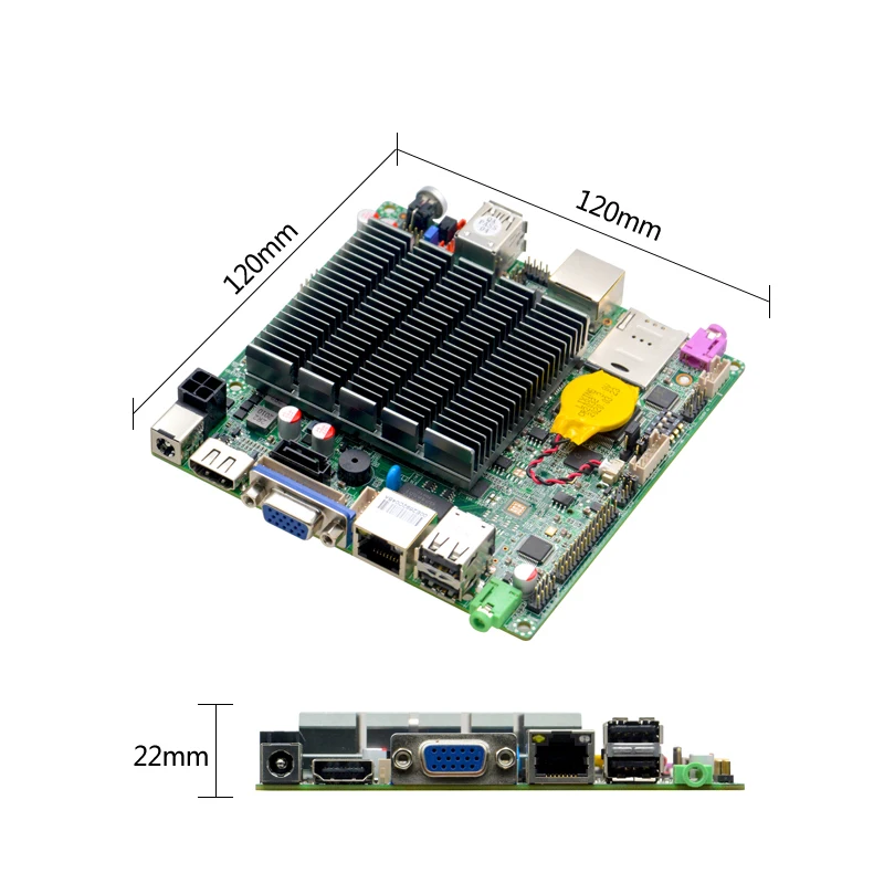 Без вентилятора Nano Itx Lvds материнская плата J1900 1 * Gigabit LAN | Компьютеры и офис