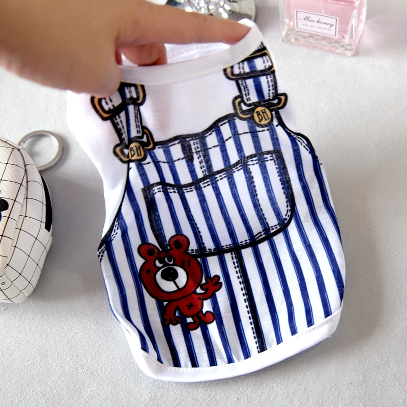 

Summer Fashion Cute Bear Print Dogs Vest Super Soft Cotton Puppy Dog Hoodie Vest For Small Pet Dog Clothes Outerwear Yorkshire