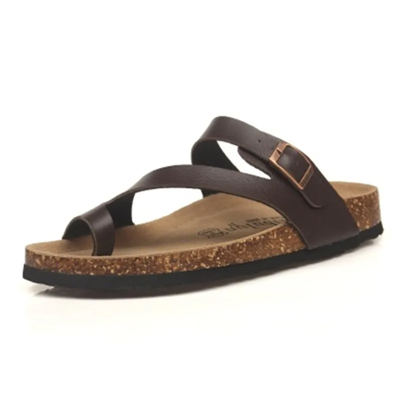 Fashion Cartoon Print Cork Slipper New Summer Men Women Patchwork Beach Slides Unisex Peep Toe Buckle Flip Flops Big Size 35-45 | Обувь