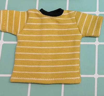 strip yellow 1 шт. Blyth кукла футболка одежда подходит для Барби рубашка momoko, pullip, azone, Blyth 1/6 кукла DC129 - Цвет: strip yellow