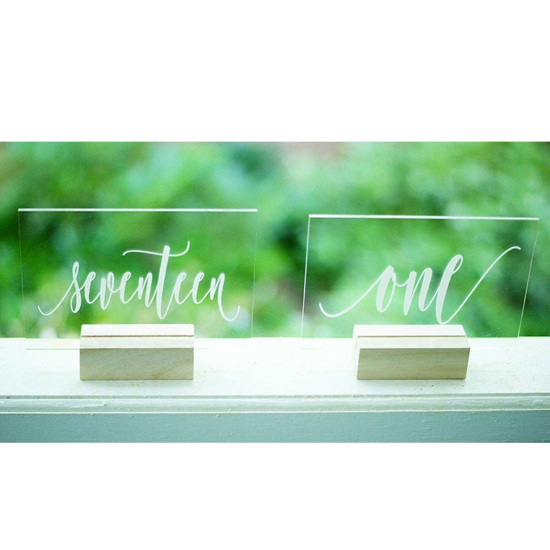 Персонализированные каллиграфические Акриловые Настольные номера свадебных