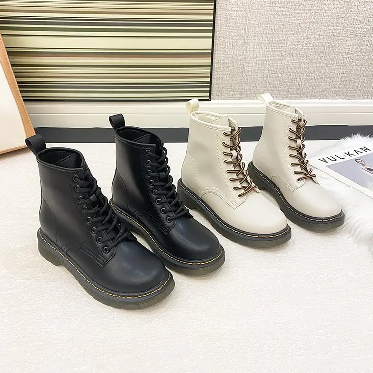 

Ladies boots Leather Ladies Motorcycle boots New Arrival Girls shoes Side zipper Military boots Boys Snow Boots