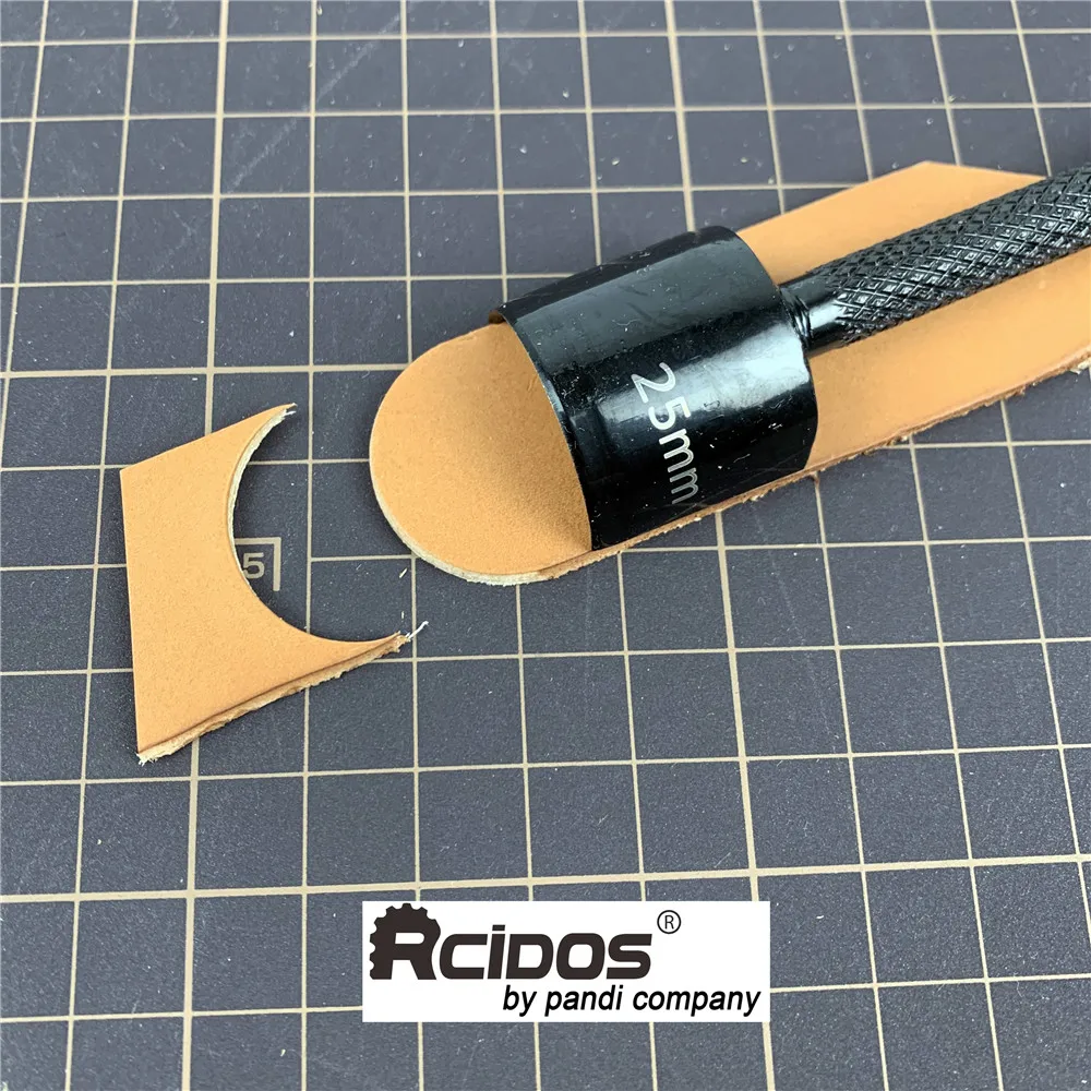 Рифленая ручка 1/2 дюйма C форма полукруга RCIDOS кожевенный концевик Размер