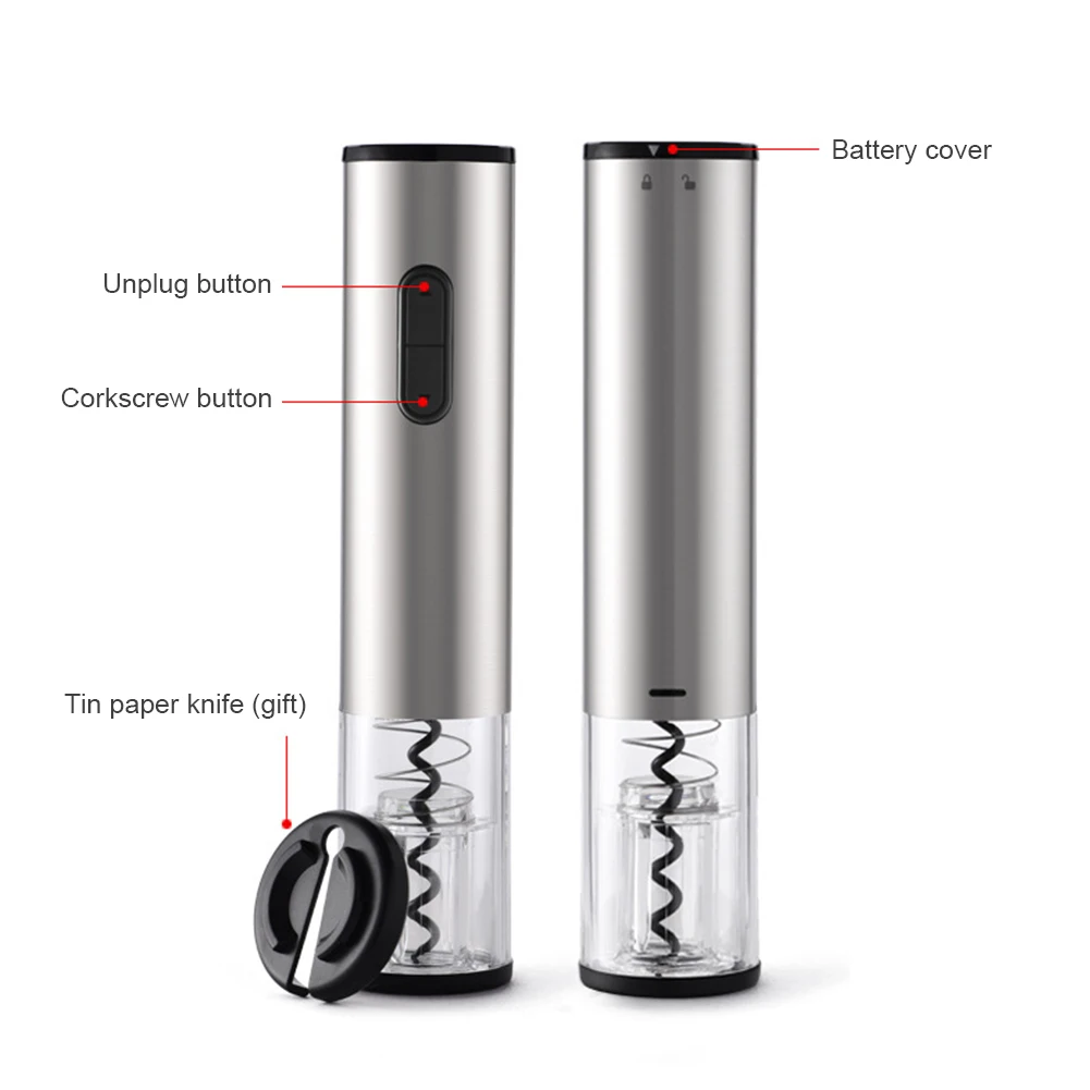 

Automatic Wine Corkscrew Electric Red Wine Stopper Opener Club Gadgets Corkscrew Foil Cutter Kitchen Accessories
