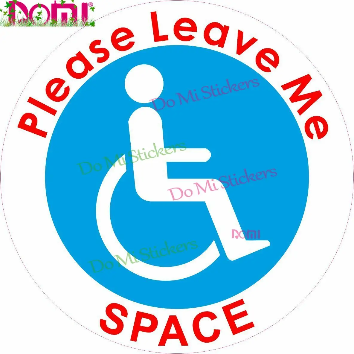 

Static Cling Please Leave Me Space Disabled Blue Mobility Badge Car Bus Sticker Die-Cut