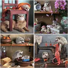 5D DIY Вышивка Алмазная картина Ежик алмазные мозаичные животные полный квадратный Декор Картина Стразы кофе подарок XU