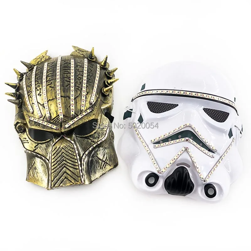 Маска для косплея по мотивам хищника светящаяся неоновая со светодиодной