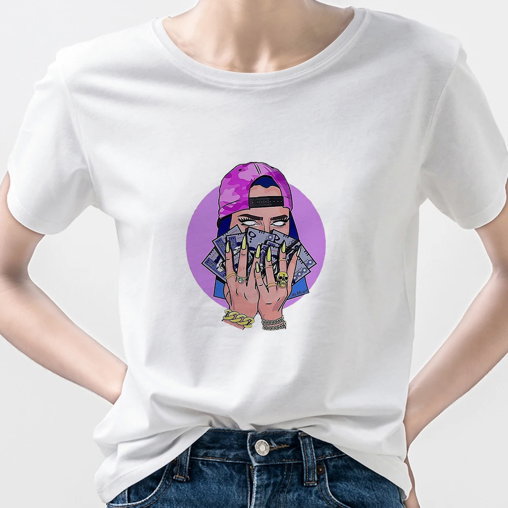 

Melanin Girl Printed Lady Fashion T Shirt Streetwear Vogue T shirt Female Hipster Harajuku Short Sleeve T-shirts White Plus Size