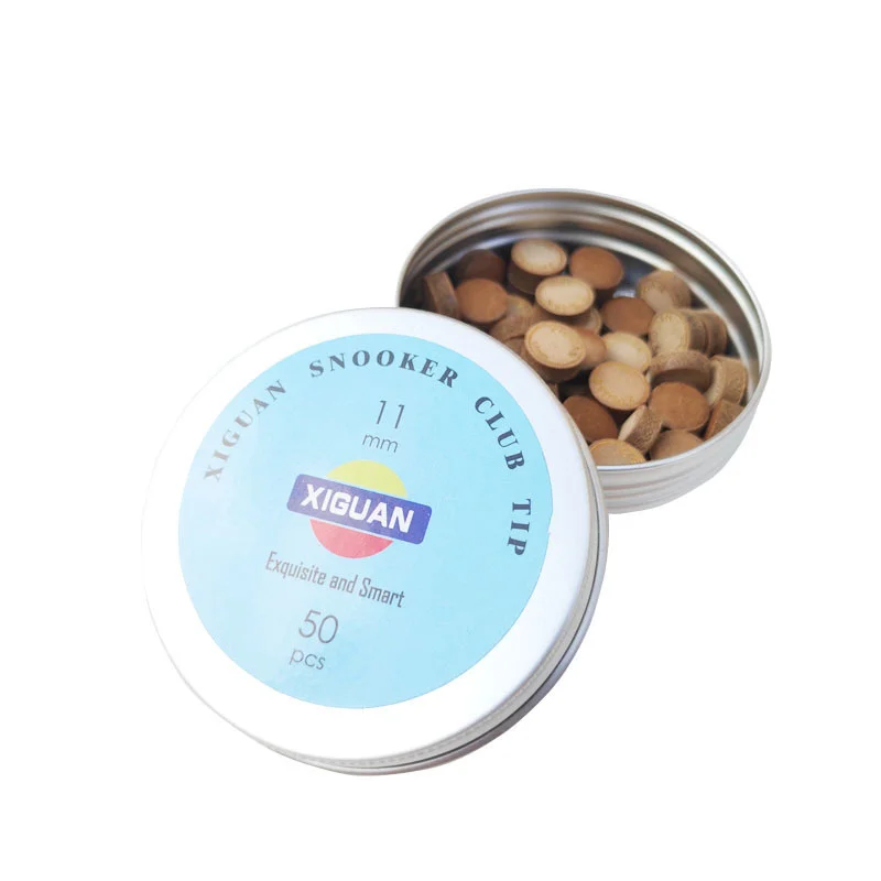 

10/25pcs Pool Cue Tips 11mm Diameter M Hardness 2 Layers Baked Leather Billiard Accessories