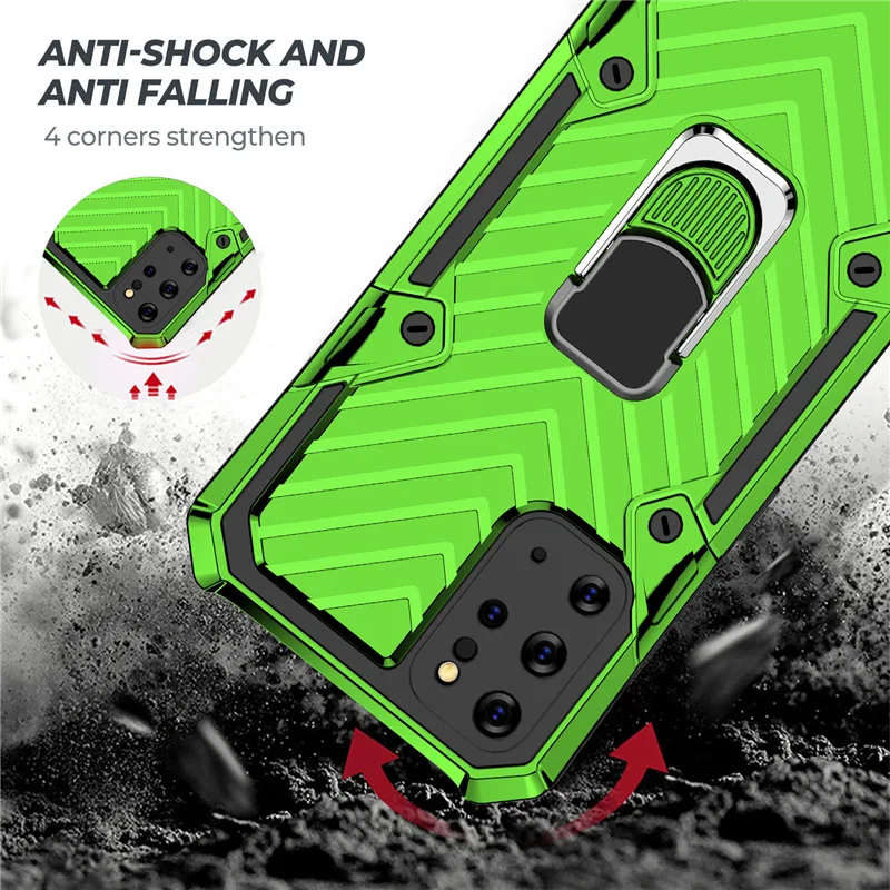 

Phone Case For Samsung Galaxy A41 A51 A71 A81 A91 5G Note20 S20 plus ultra Cover Shockproof Car Ring Stand Holder Back Coque